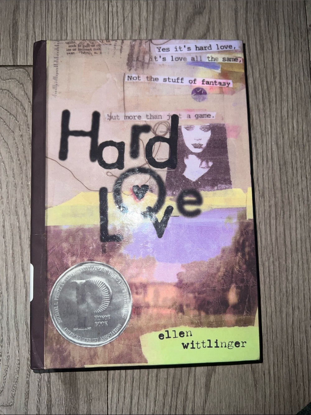 Hard Love Paperback Book by Ellen Wittlinger - Pink Purple Yellow Cover